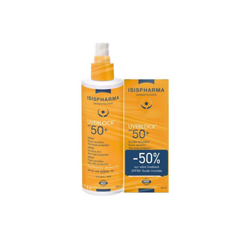 Isispharma Uveblock Pack Spray SPF50+ (200 ml) + Fluide Invisible SPF50+ (40 ml)