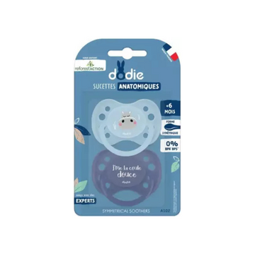 Dodie Sucette Anatomique Silicone +6 mois Hippo - Lot de 2